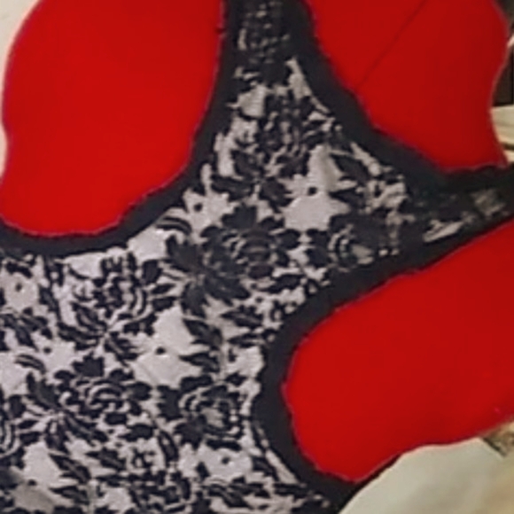 🕷️ Victorian Gothic Black Floral Lace Racerback Flounce Mini Dress - SJ - Picture 6 of 9